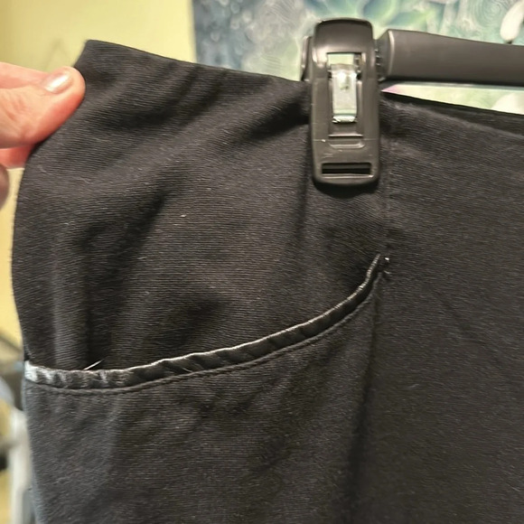 INC Women’s black slacks - leather like trimmed pockets stretchy slacks 20W - Picture 2 of 3